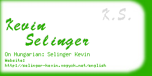 kevin selinger business card